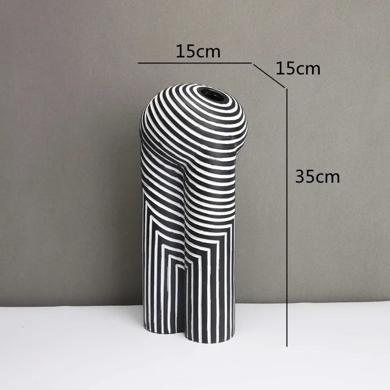 Abstract Striped Resin Vase