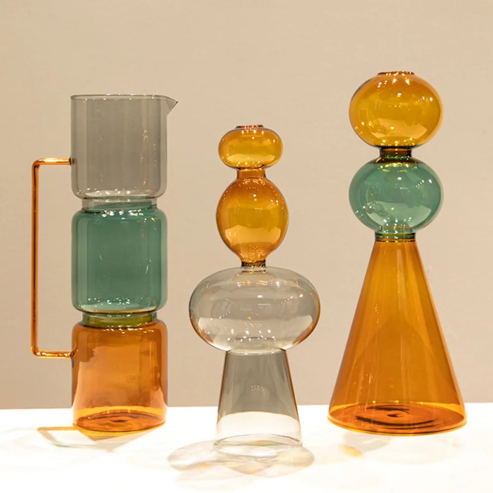 Double-Layer Colored Glass Vase