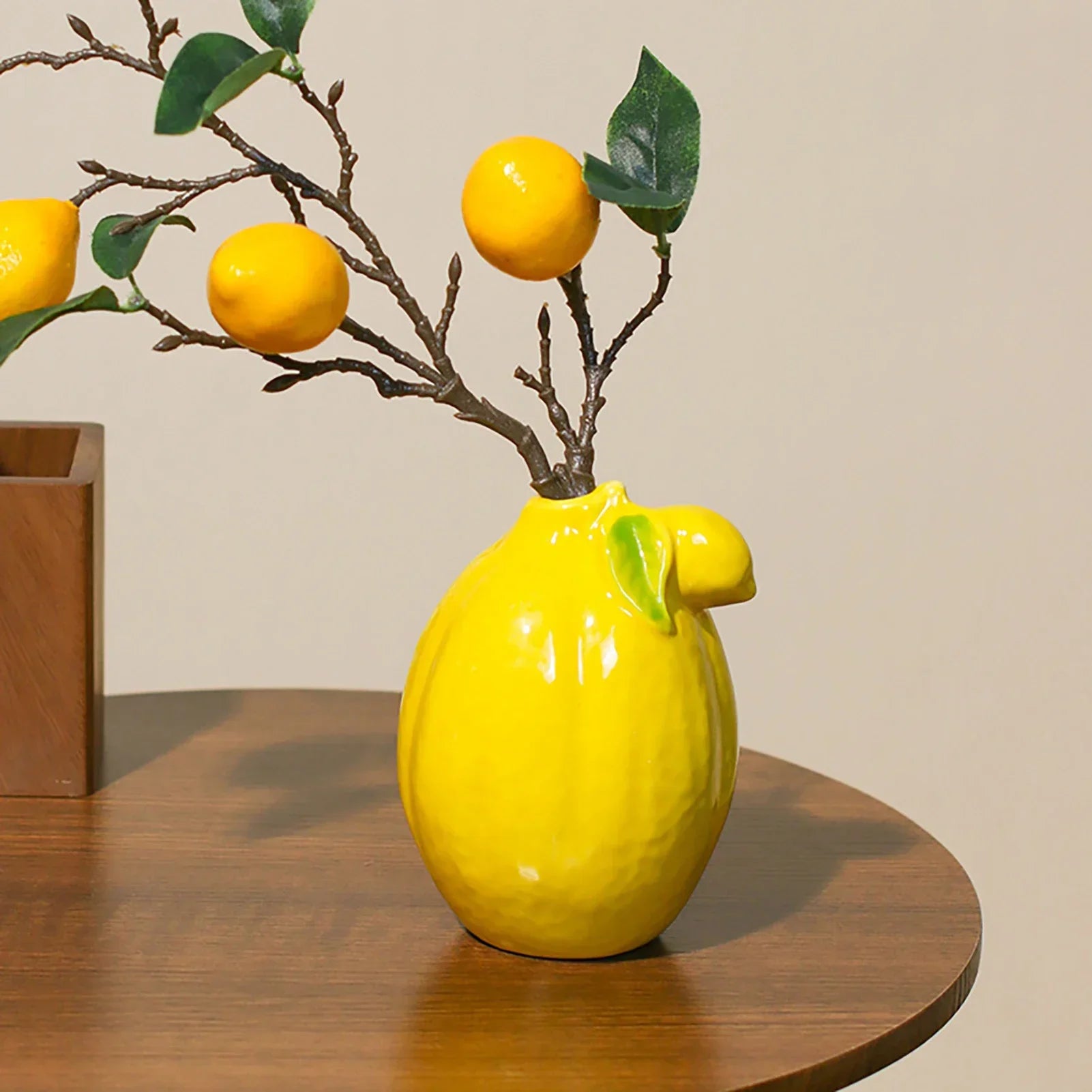 Lemon Ceramic Bud Vase