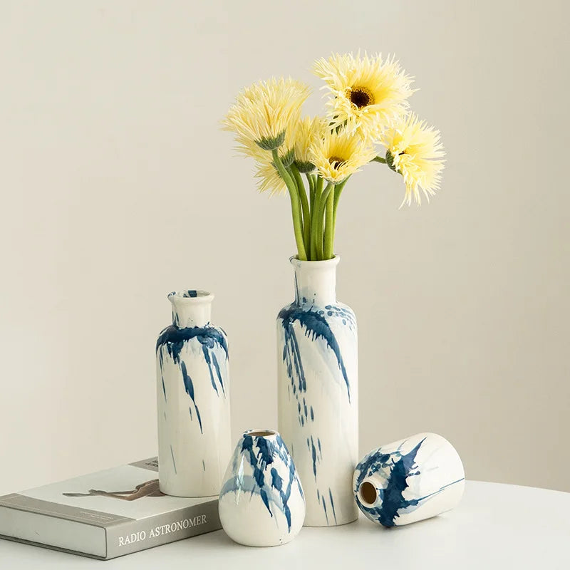 Abstract Ink Splash Ceramic Vase