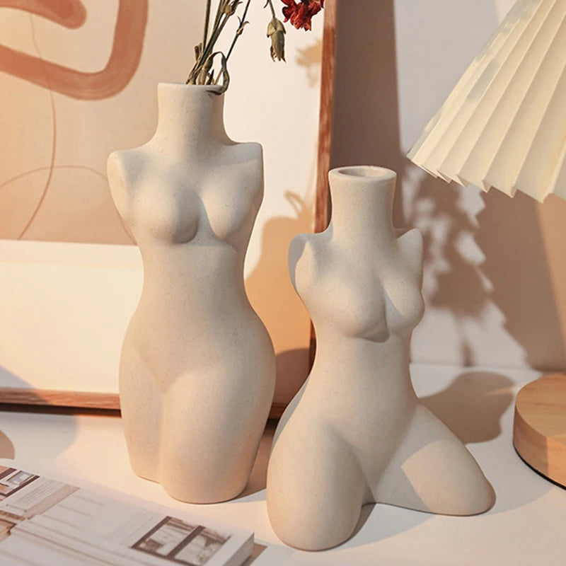 Abstract Body Sculpture Ceramic Vase