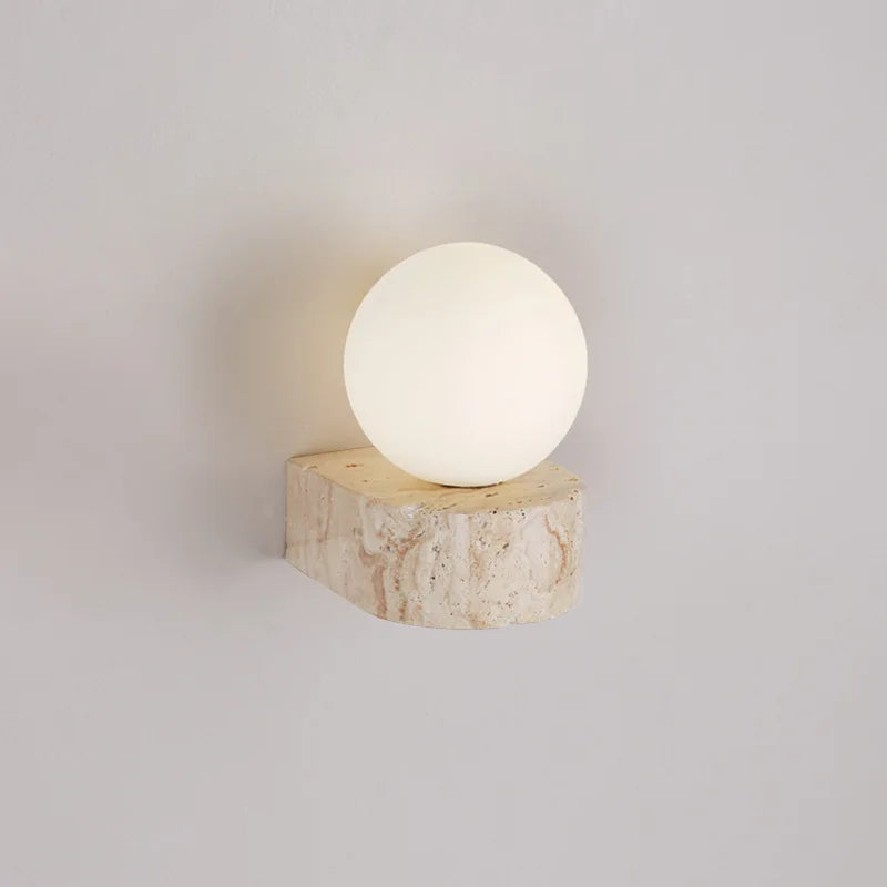 Japanese Wabi-Sabi Travertine Sconce
