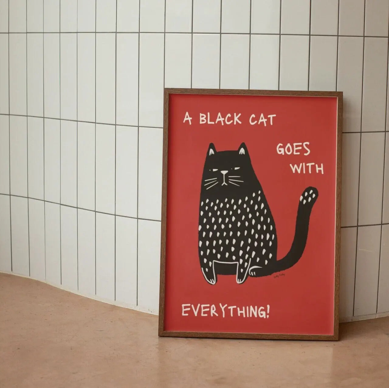 Black Cat Pop Art Print