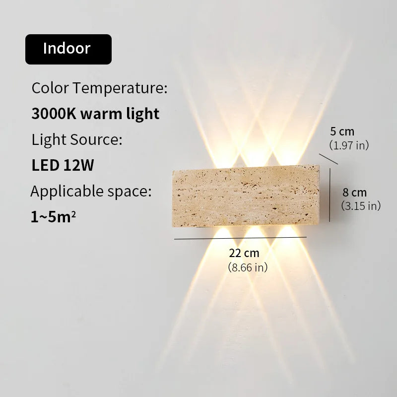 Wabi-Sabi Stone Outdoor Wall Sconce
