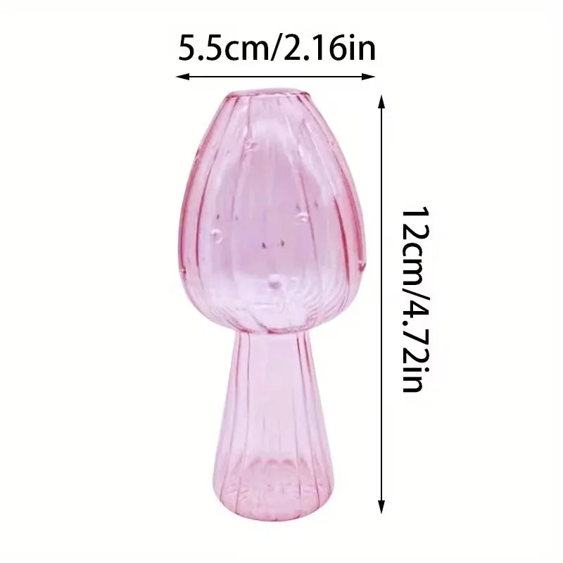 Colorful Mushroom Glass Vase