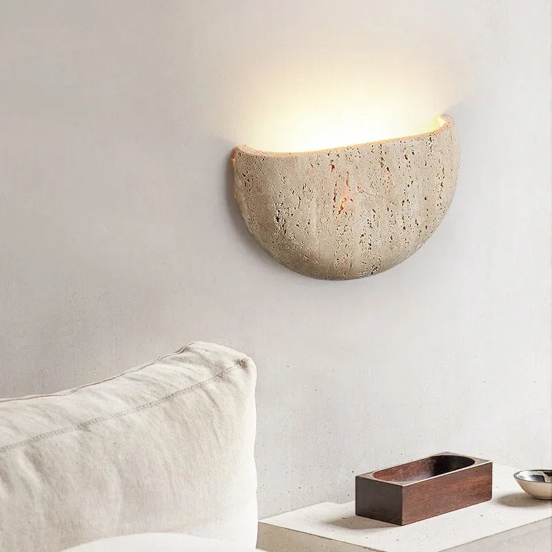 Rustic Stone Wabi-Sabi Wall Sconce