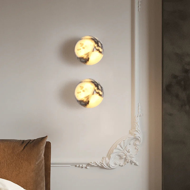 Sphere Natural Stone Wall Sconce