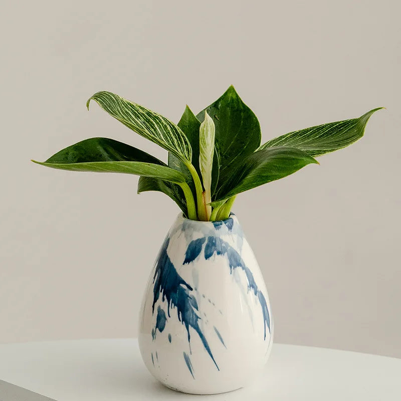 Abstract Ink Splash Ceramic Vase
