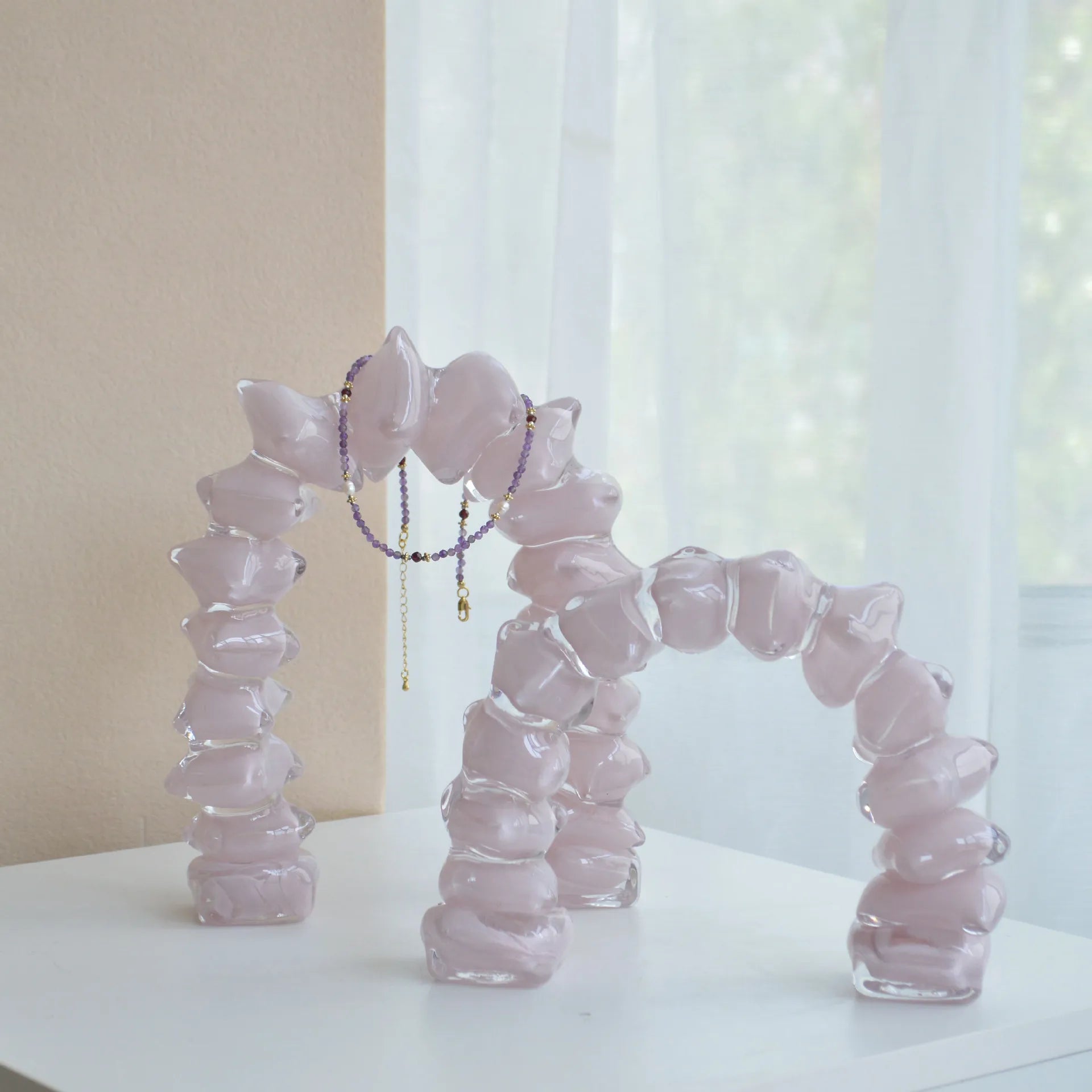 Geometric Glass Arch Sculpture
