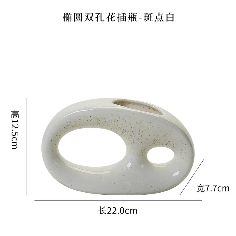 Nordic Elliptical Double-Hole Vase