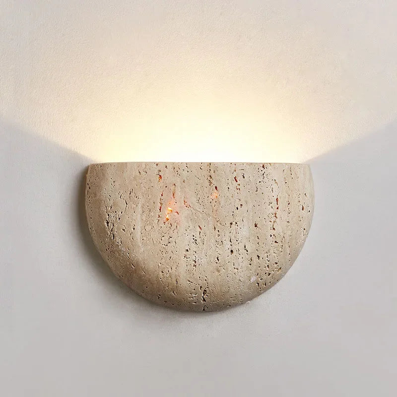 Rustic Stone Wabi-Sabi Wall Sconce