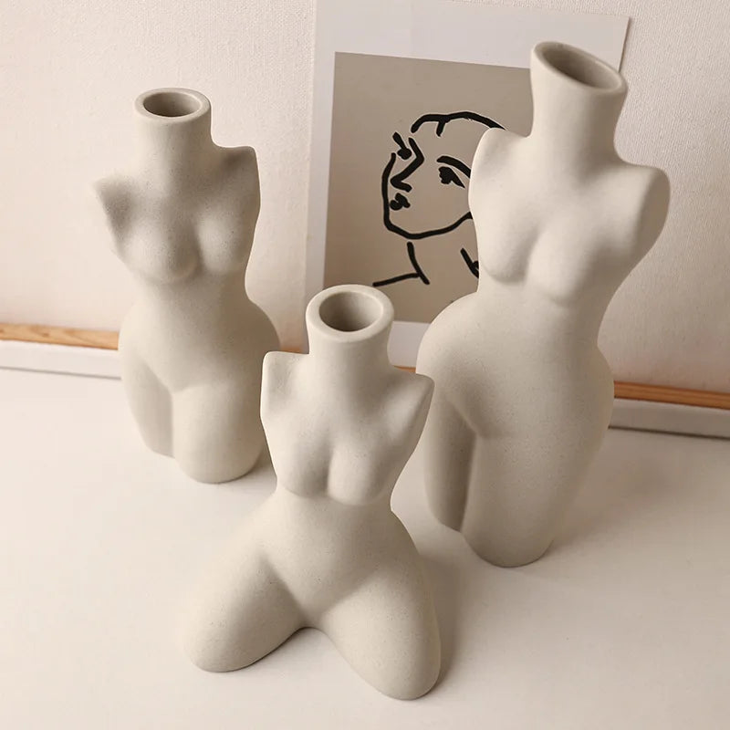 Abstract Body Sculpture Ceramic Vase