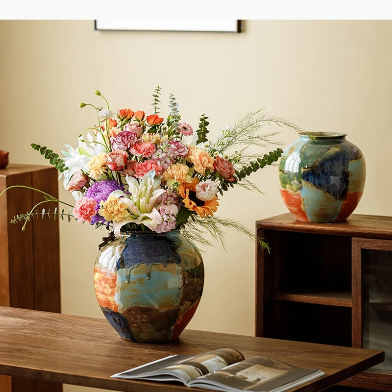 Hand-Painted Abstract Ceramic Vase