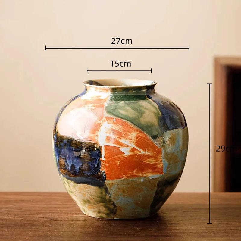 Hand-Painted Abstract Ceramic Vase