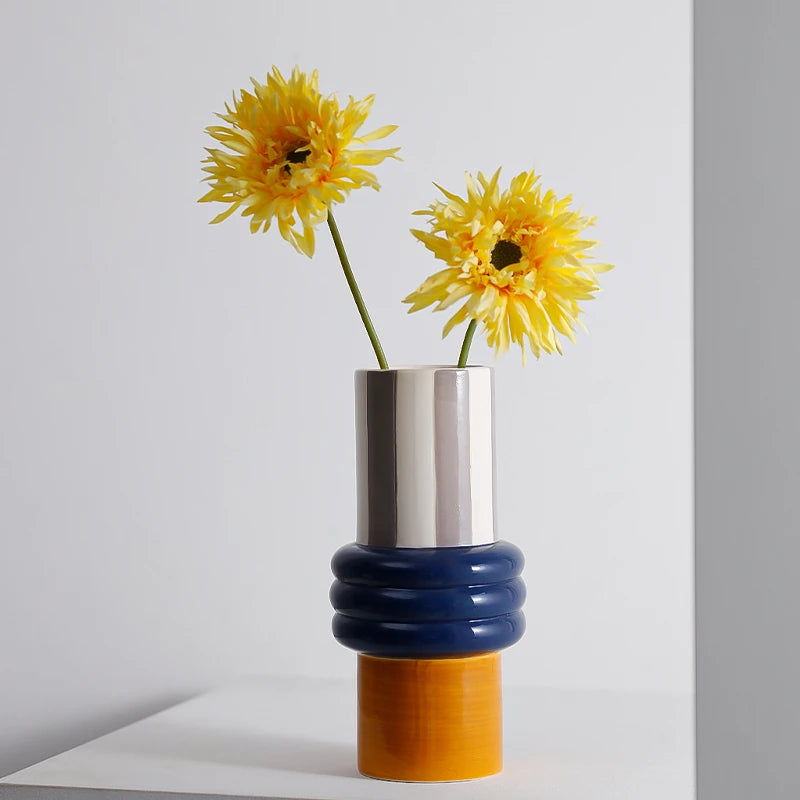 Vintage Patchwork Ceramic Vase