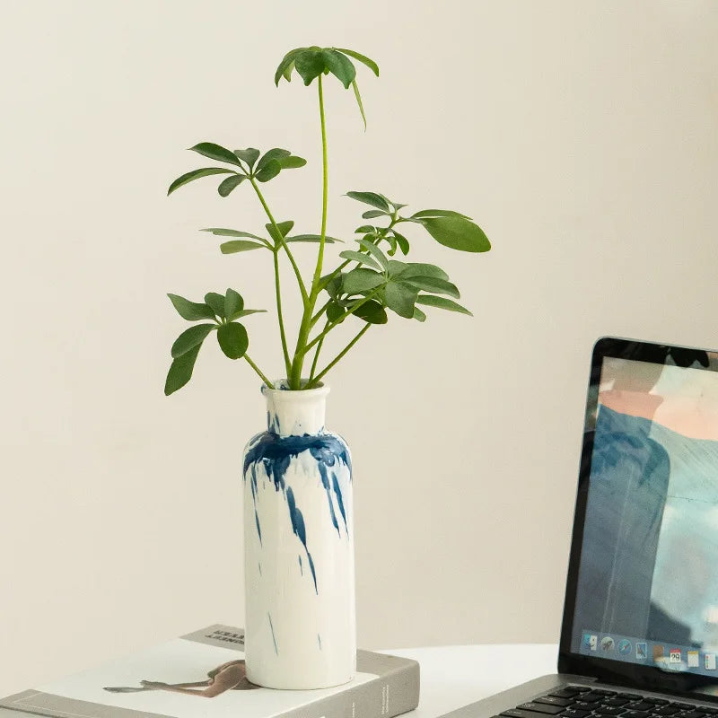 Abstract Ink Splash Ceramic Vase