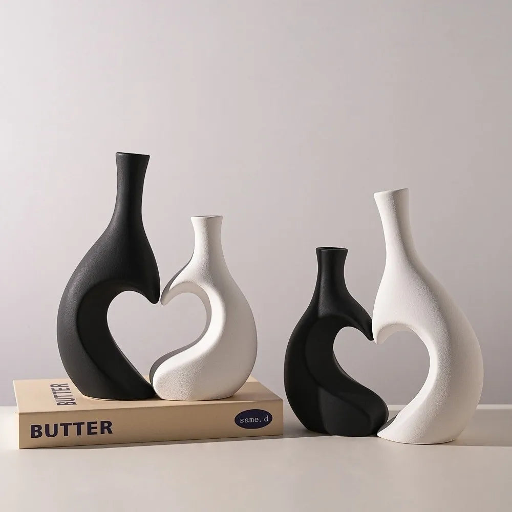 Heart-Shaped Ceramic Bud Vase