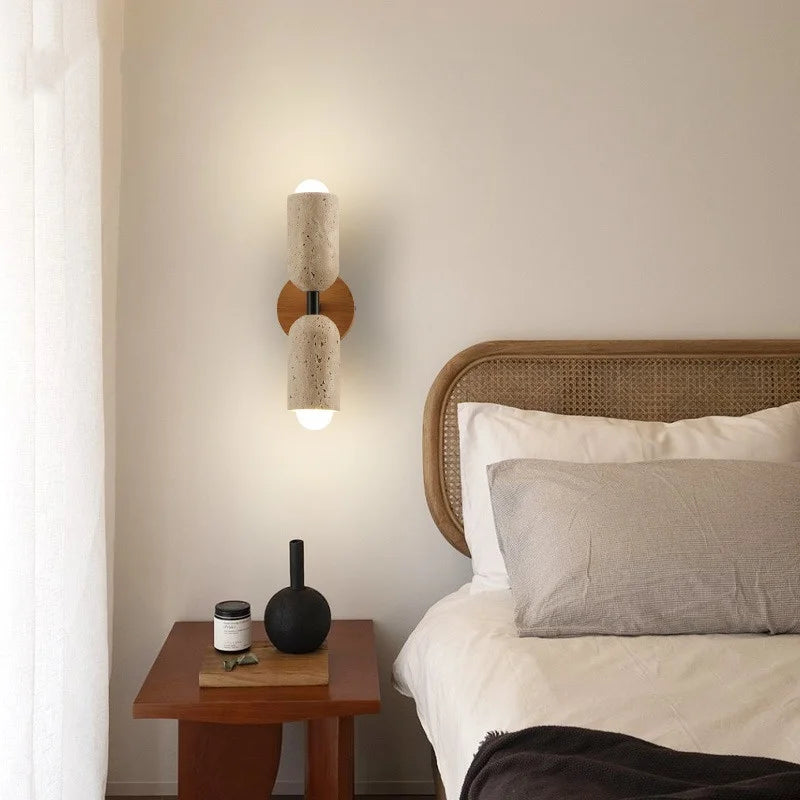 Travertine Pull Chain Wall Sconce