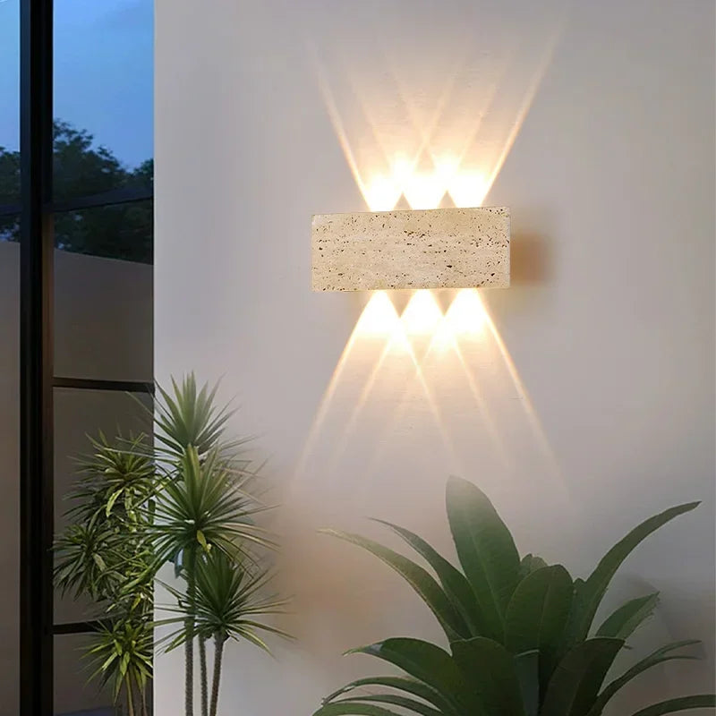 Wabi-Sabi Stone Outdoor Wall Sconce