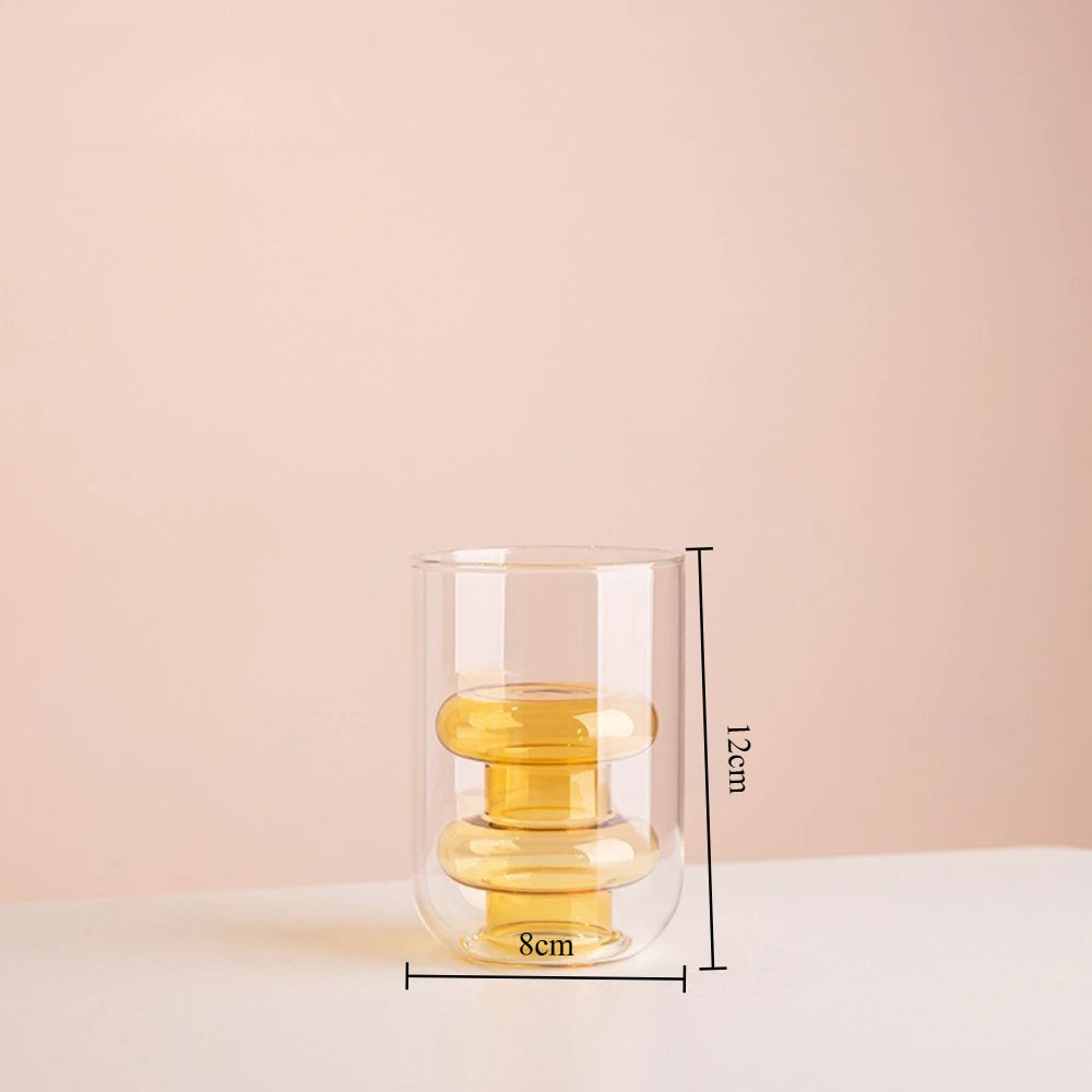 Double-Layer Colored Glass Vase