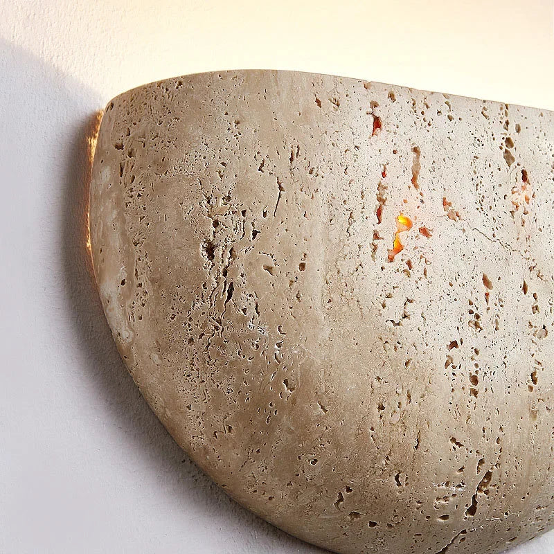 Rustic Stone Wabi-Sabi Wall Sconce