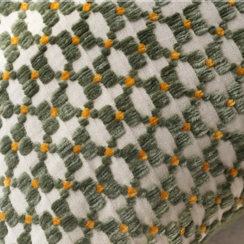 Bohemian Grid Chenille Pillow Cover