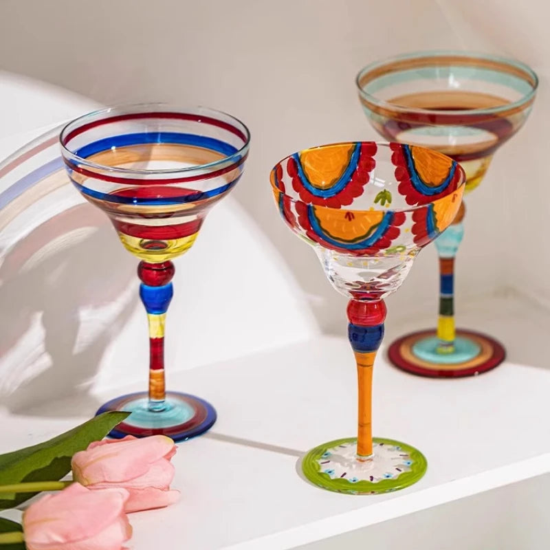 Handmade Colorful Cocktail Glass