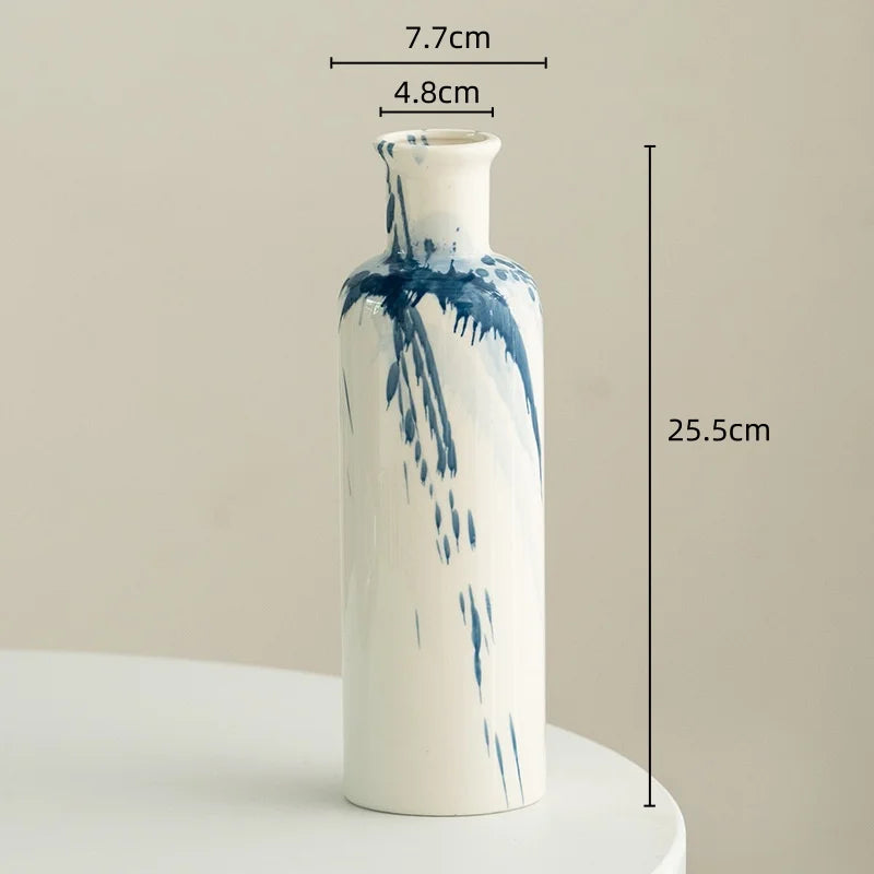 Abstract Ink Splash Ceramic Vase