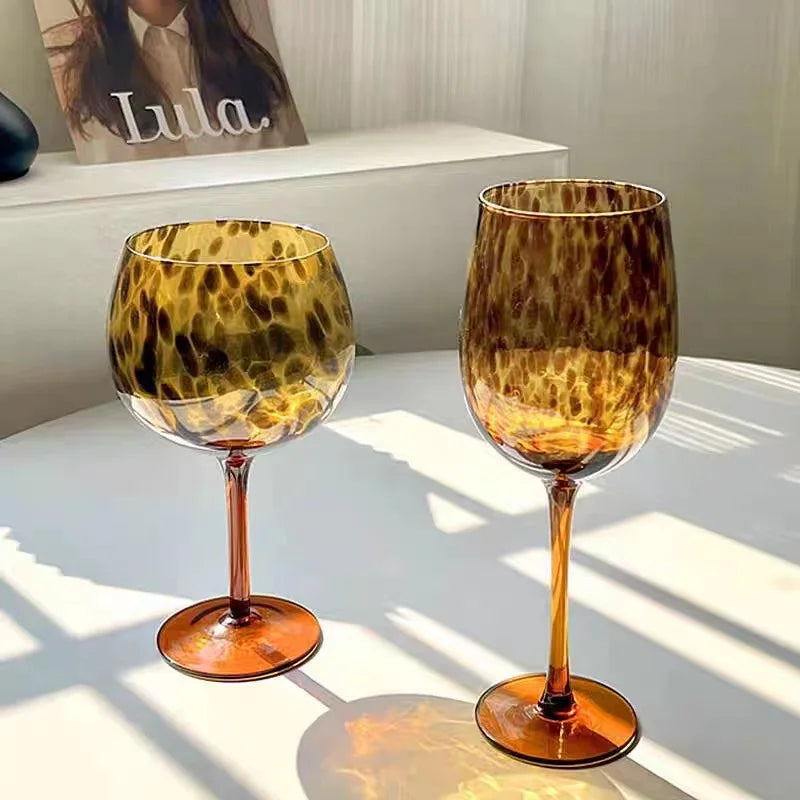 Vintage Leopard Crystal Goblet
