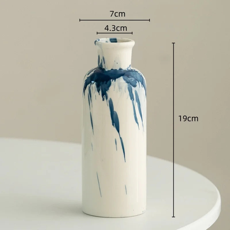 Abstract Ink Splash Ceramic Vase