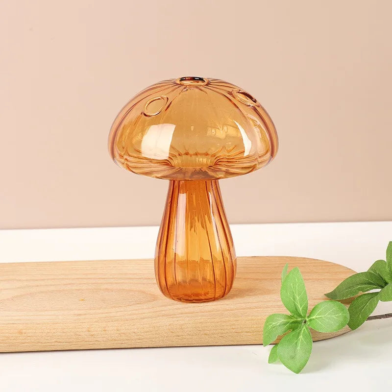 Mushroom Glass Bud Vase