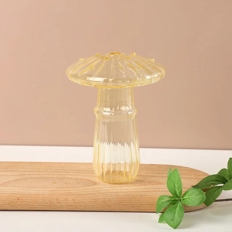Mushroom Glass Bud Vase