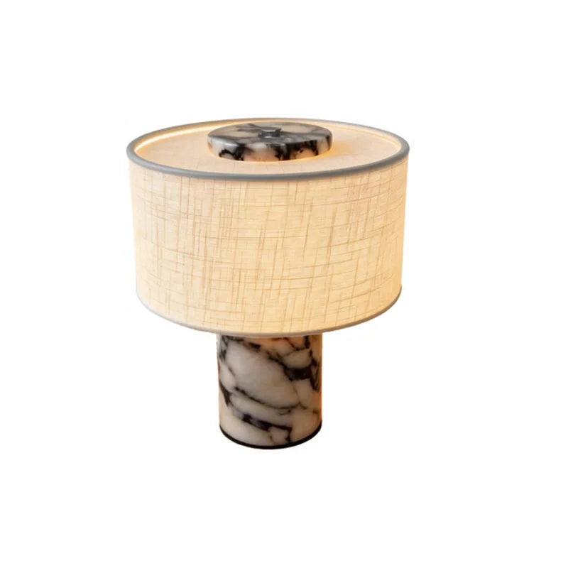Marble Base Fabric Shade Table Lamp