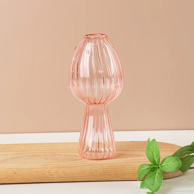 Mushroom Glass Bud Vase