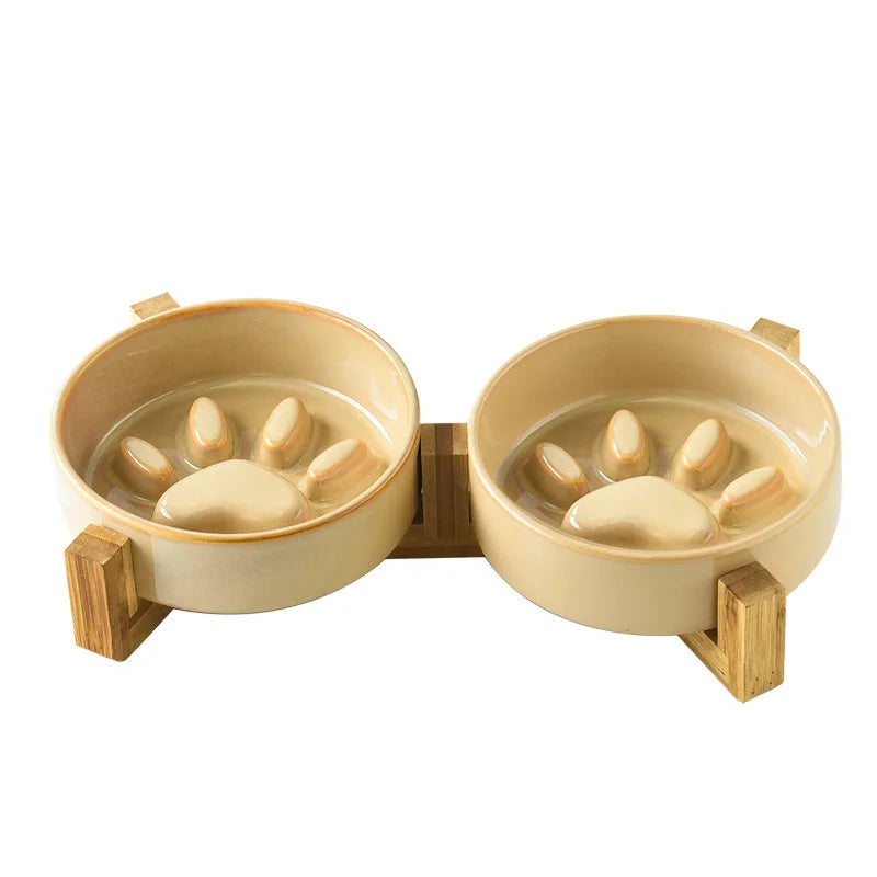 Japanese Kiln Ceramic Cat Bowl