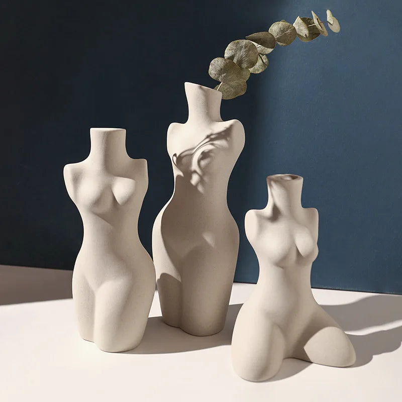 Abstract Body Sculpture Ceramic Vase