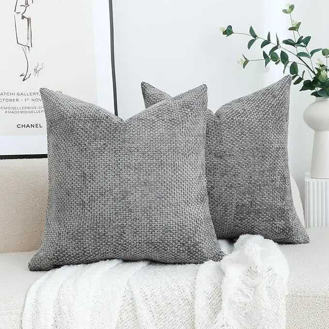 Chenille Knitted Throw Pillow Cover Set