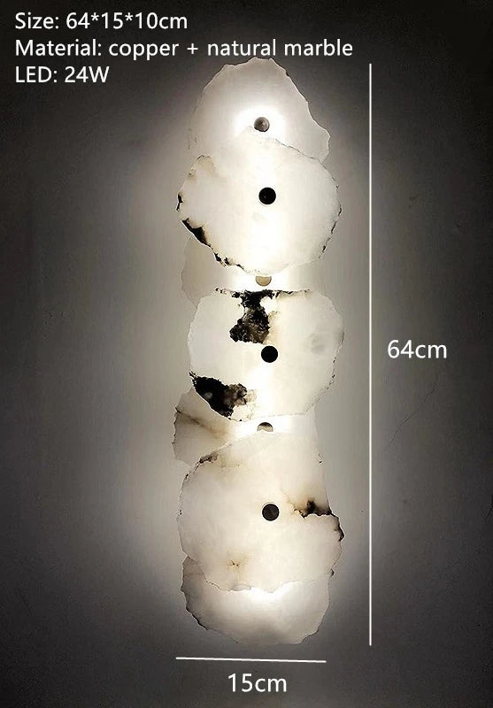 Sculptural Marble Copper Wall Sconce