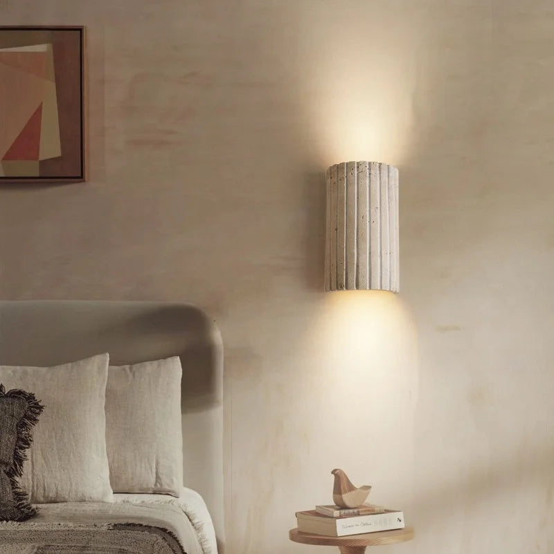 Wabi-Sabi Travertine LED Wall Sconce