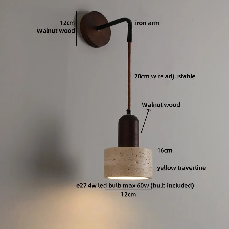 Wabi-Sabi Travertine LED Wall Sconce