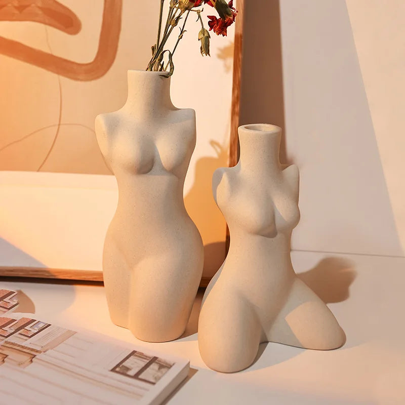 Abstract Body Sculpture Ceramic Vase