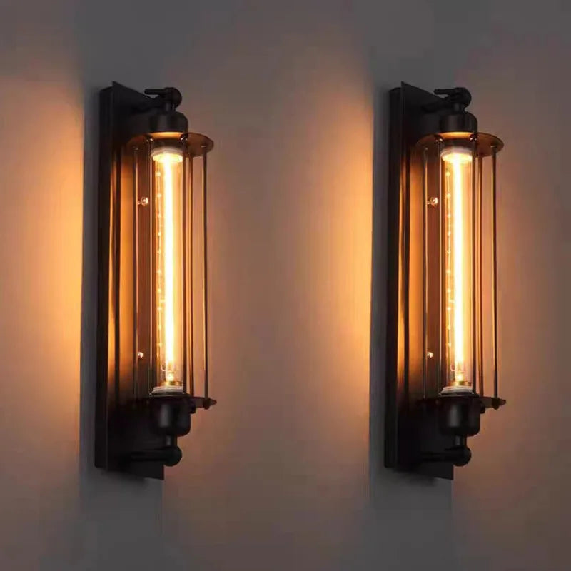 Retro Industrial Iron Wall Sconce