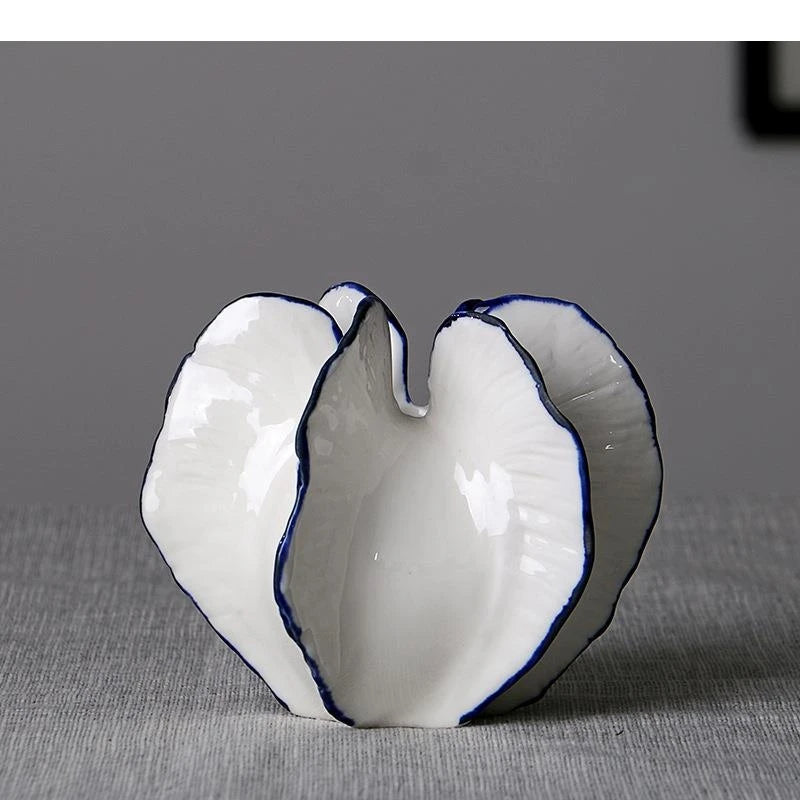 White Geometric Ceramic Art Vase
