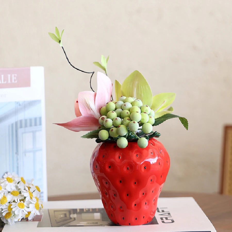 Strawberry Ceramic Vase