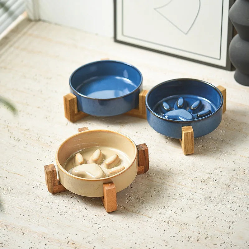 Japanese Kiln Ceramic Cat Bowl