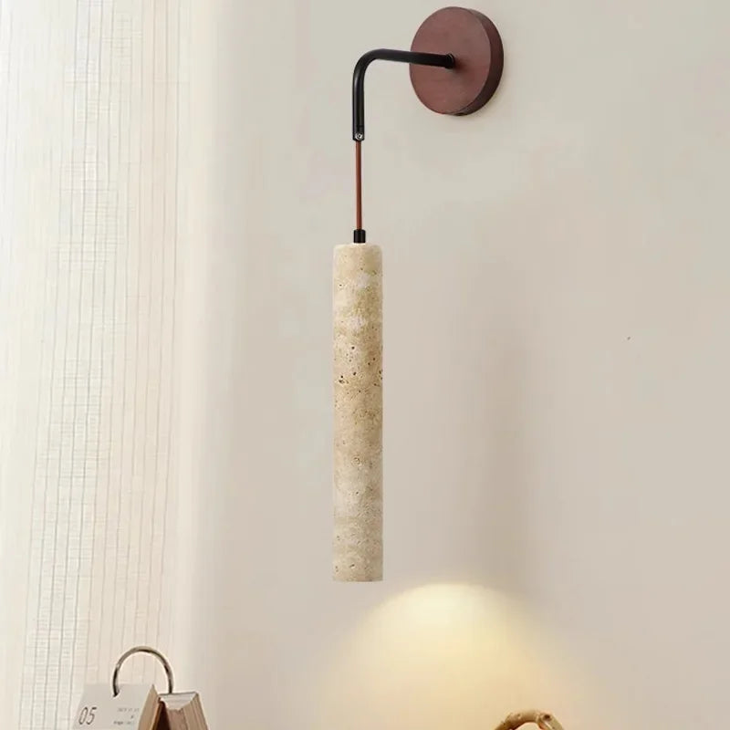 Minimalist Travertine Wall Sconce