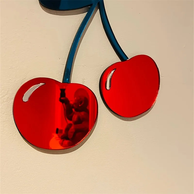 Cherry Wood Round Wall Mirror