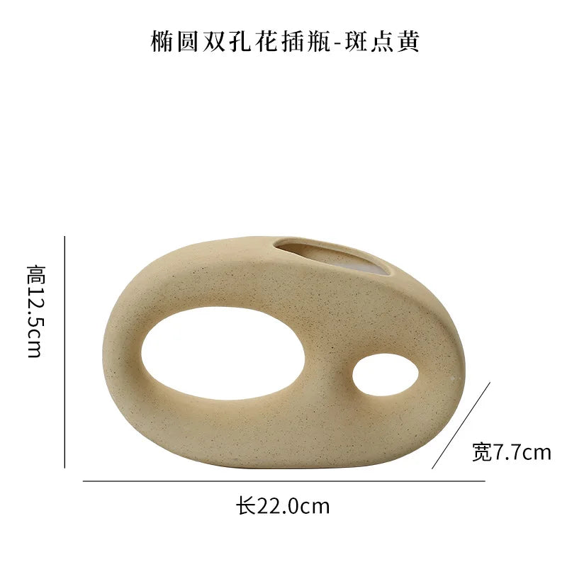 Nordic Elliptical Double-Hole Vase