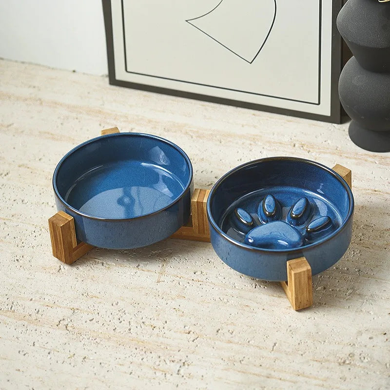 Japanese Kiln Ceramic Cat Bowl