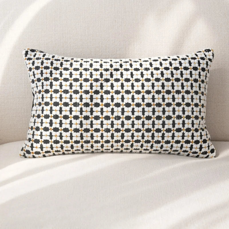 Bohemian Grid Chenille Pillow Cover